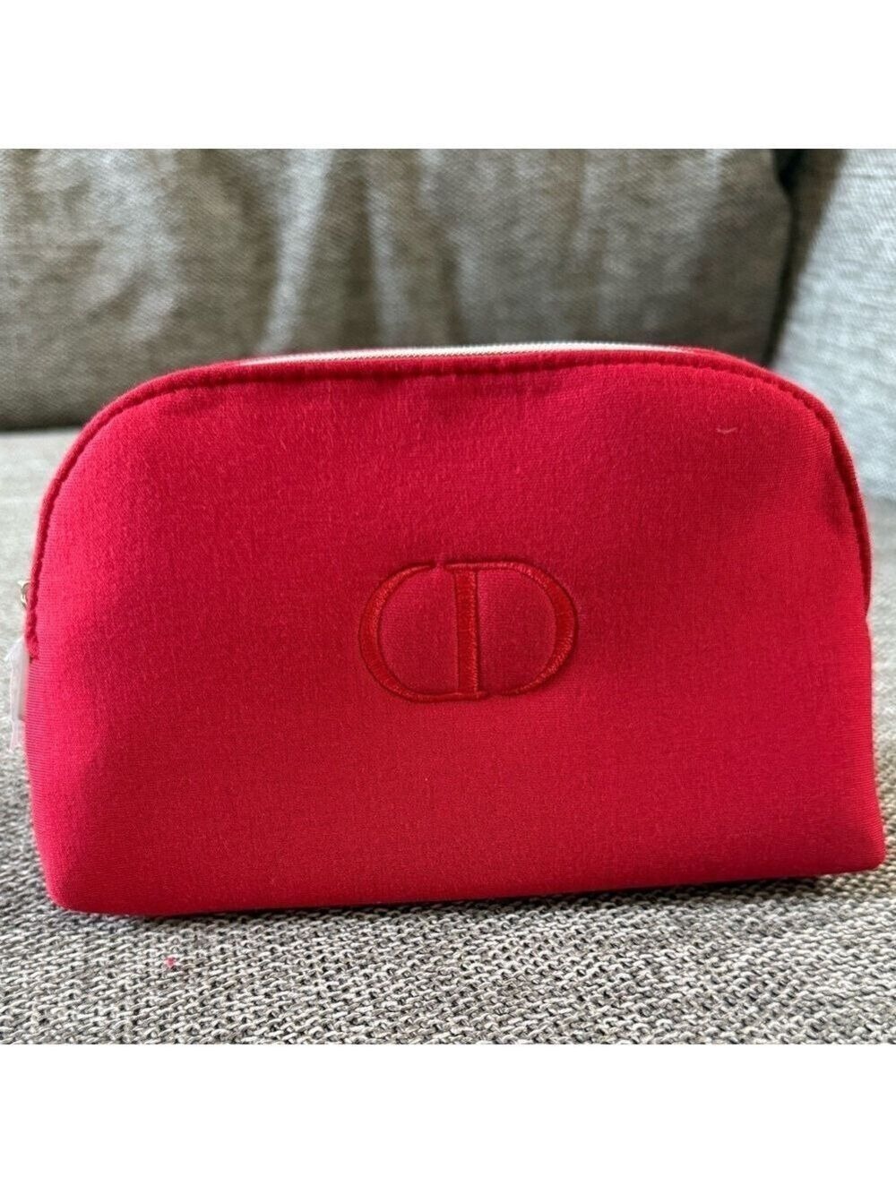 Dior Beauty Makeup Logo Small Luxury Pouch Gift Authentic Red
